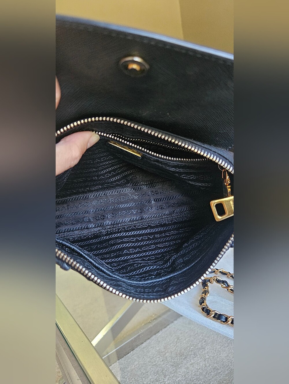 Authentic Prada Tessuto & Saffiano Crossbody Bag / Clutch (Nero/Black) - Picture 10 of 14